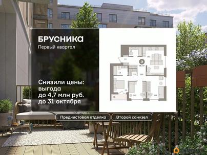 3-комн. квартира, 79.72 м&sup2;