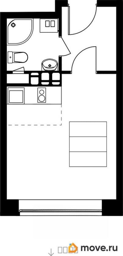 студия, 21.93 м&sup2;