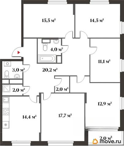 5-комн. квартира, 117.3 м&sup2;