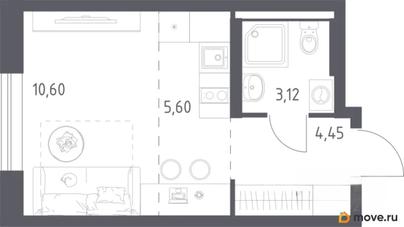студия, 23.8 м&sup2;