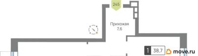 1-комн. квартира, 38.7 м&sup2;