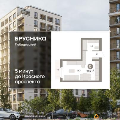 1-комн. квартира, 29.65 м&sup2;