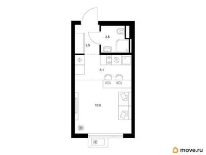 студия, 20.9 м&sup2;