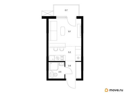 студия, 20.9 м&sup2;