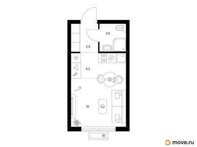 студия, 20.6 м&sup2;
